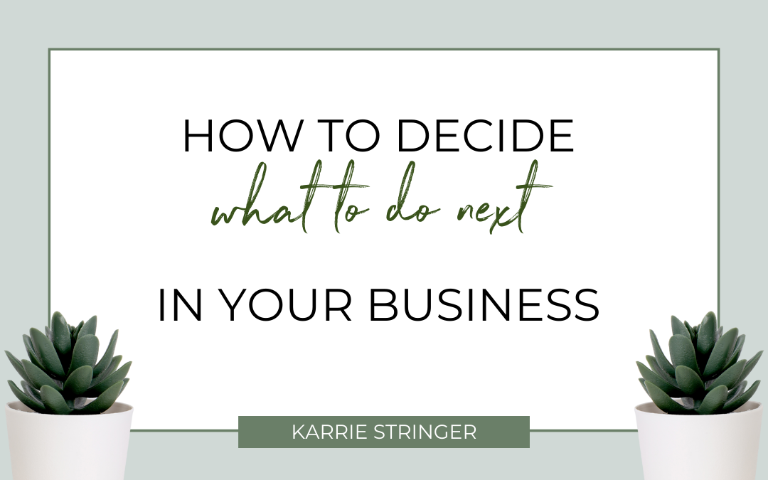 How to figure out what to do next in your business